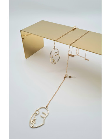 Řetízek na brýle – Šperk na brýle zlatá tvář