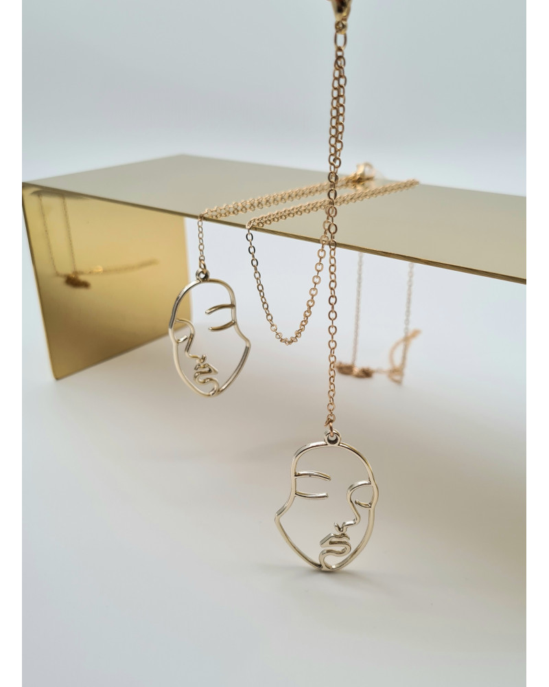 Řetízek na brýle – Šperk na brýle zlatá tvář